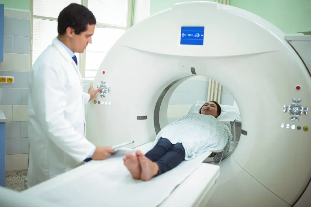 patient undergoing ct scan