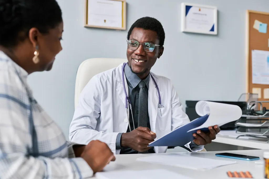 doctor and patient talking